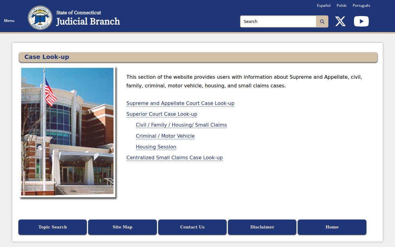 West Hartford County warrant records routes in the statewide Judicial Branch search