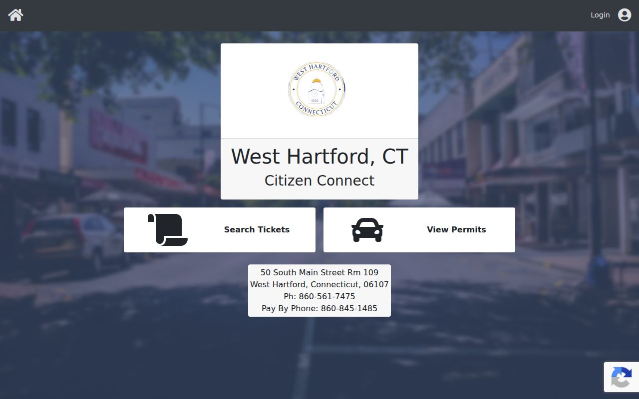 West Hartford County municipal court warrant and parking portal distinction