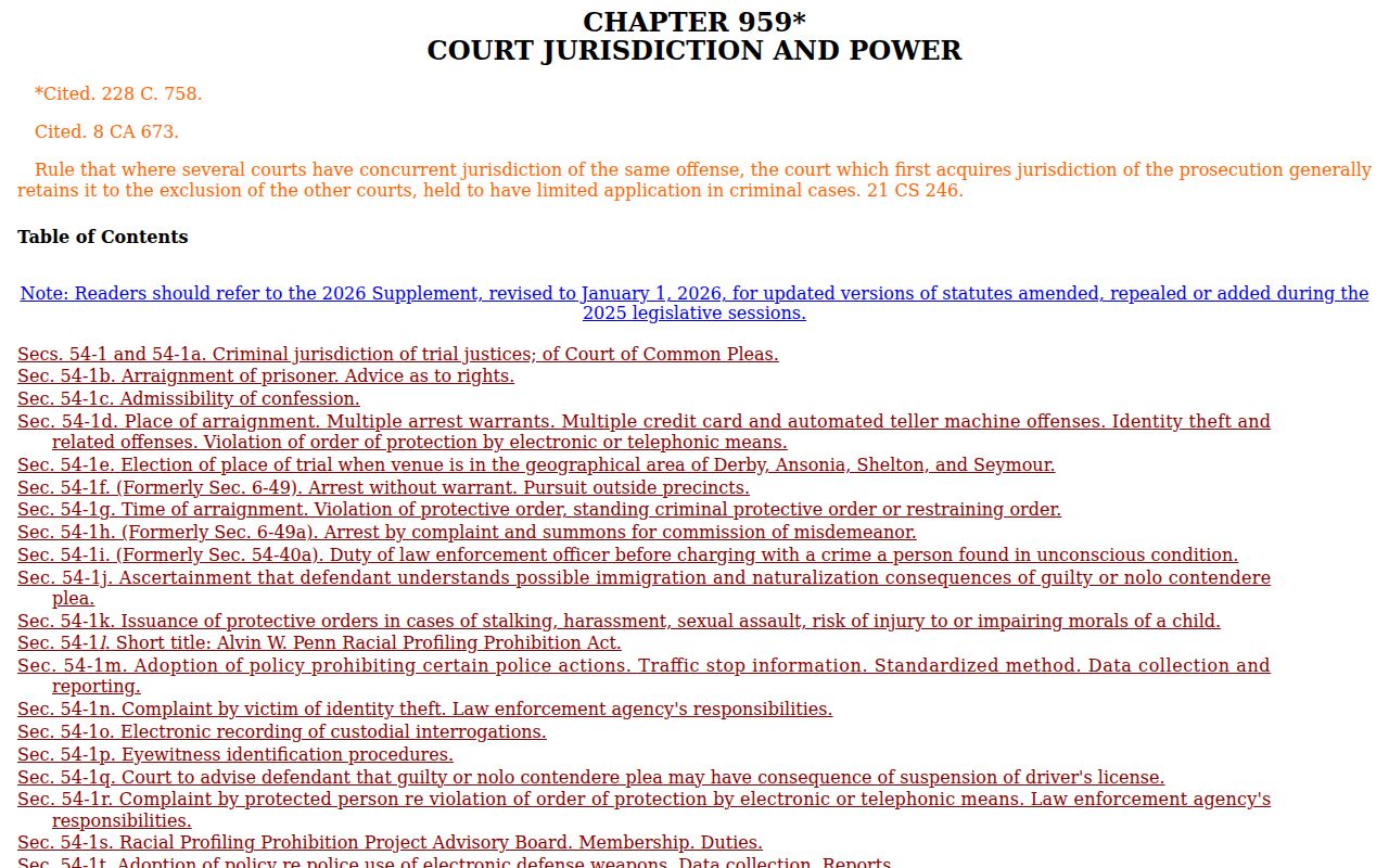 Connecticut statute for West Hartford County warrants bench warrants and capias process
